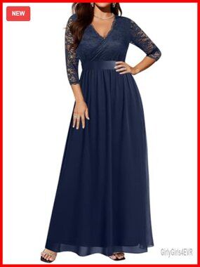 Plus Size Formal Long Evening Gown Wedding Dress Bride A-Line V-Neck